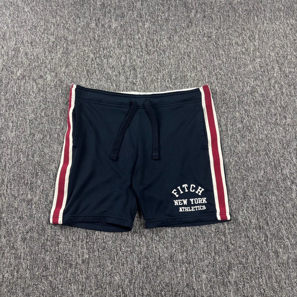 Vintage Y2K Abercrombie & Fitch Collegiate Mesh Gym Shorts Navy Blue Small